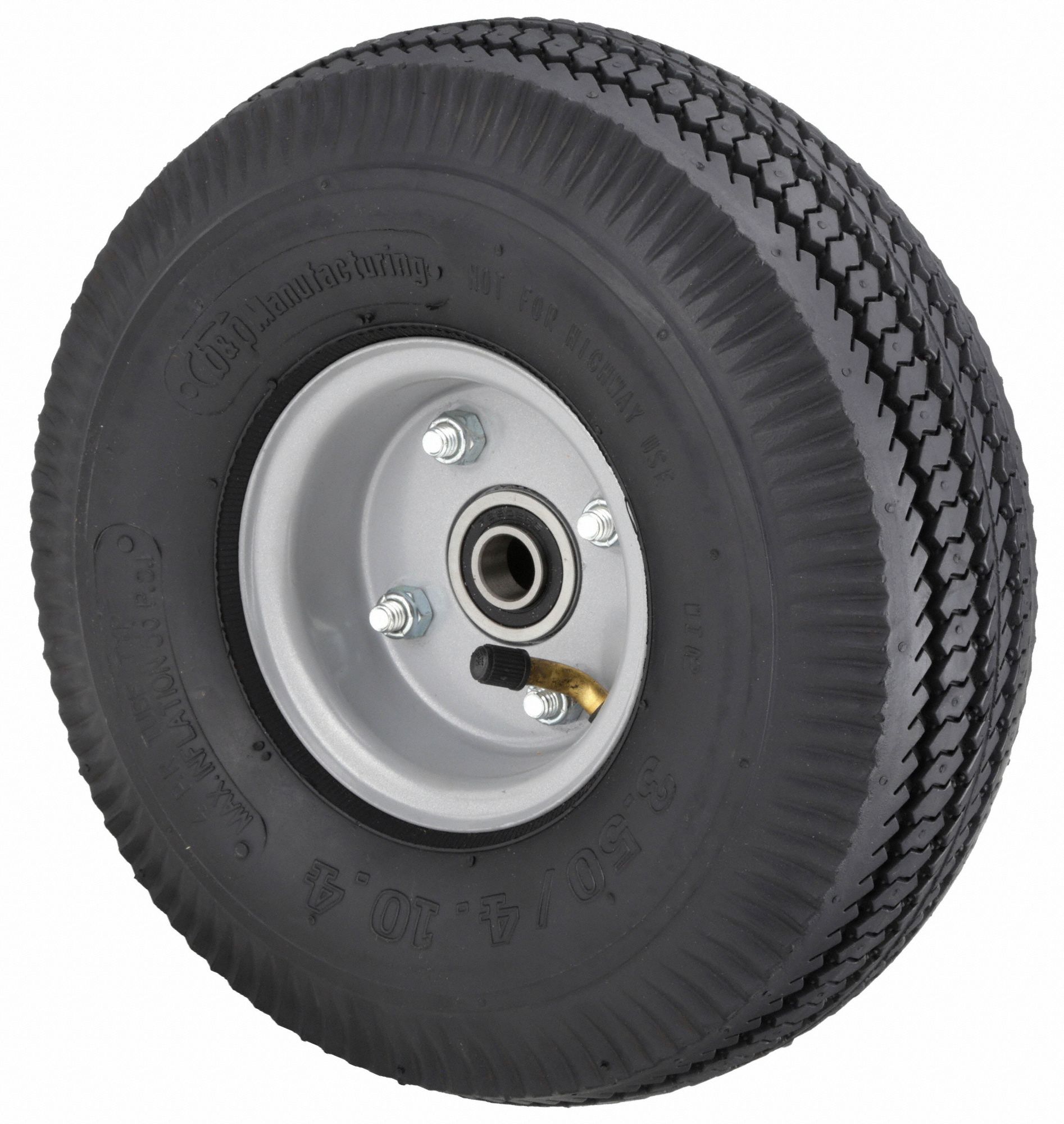 B & P MANUFACTURING, 10 in Wheel Dia., 2 1/2 in Wheel Wd, Pneumatic ...