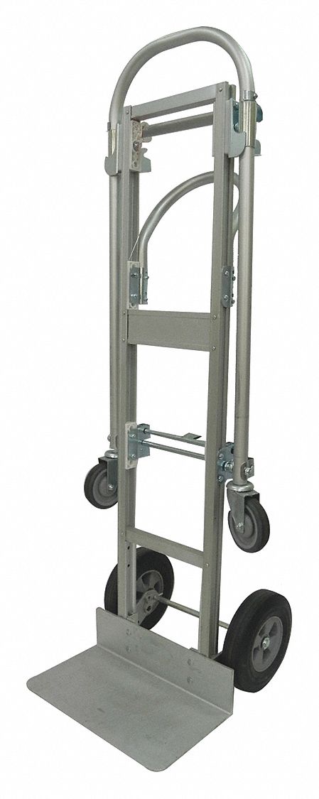 HAND TRUCK CONVERTIBLE,500 LB CAP,SILVER