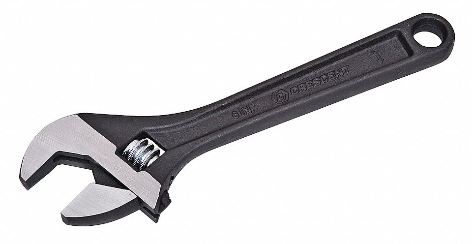 WRENCH ADJUSTABLE, 6IN, BLACK