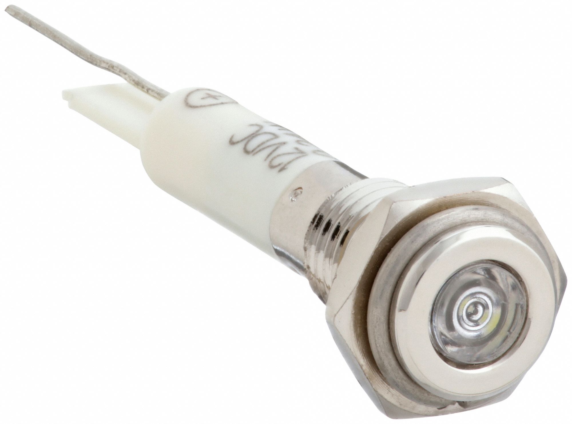 Flush Panel Light: 6 mm Panel Mounting Hole Dia, LED, White, Flush Head, H06