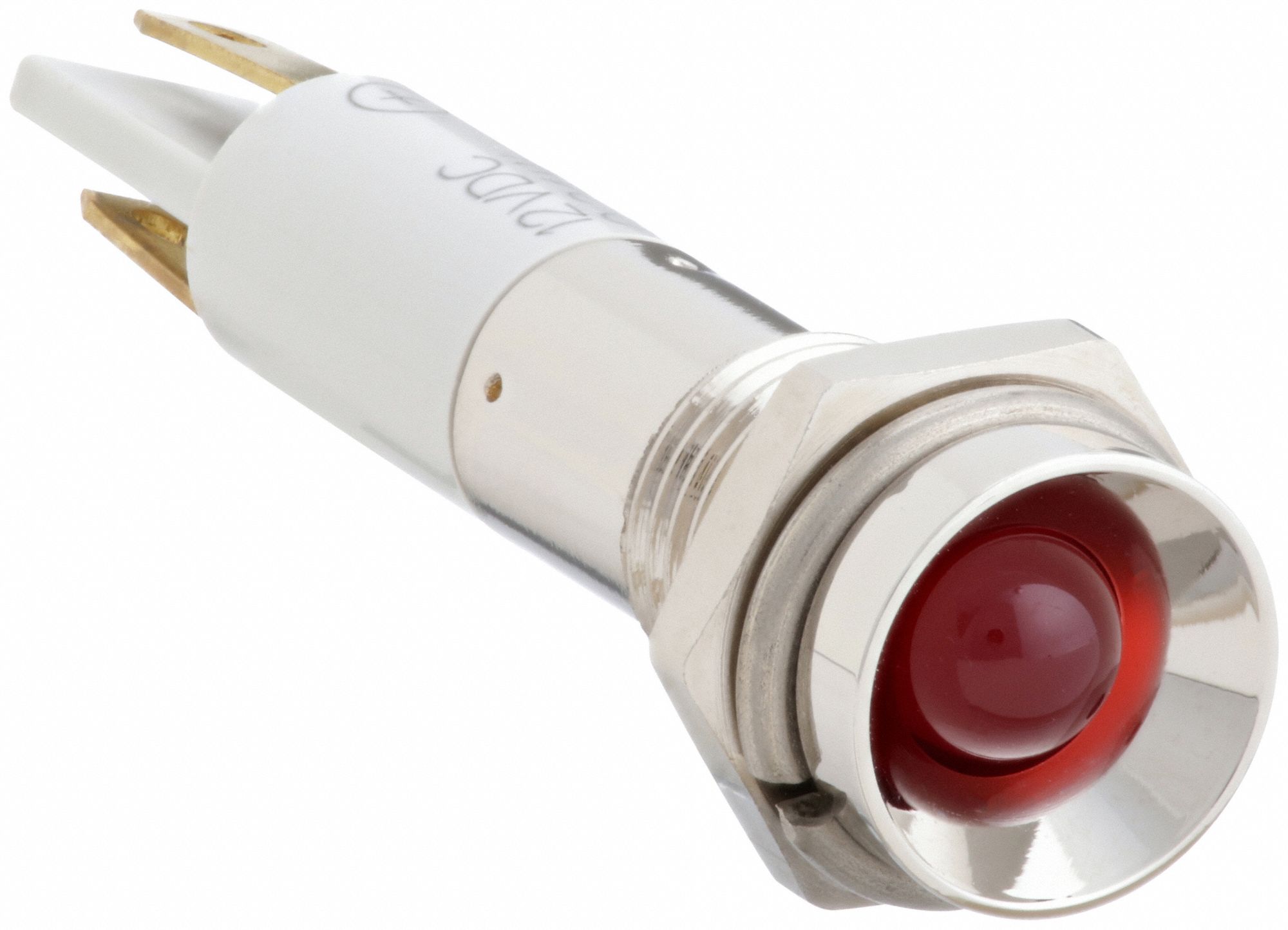 Protruding Panel Light: 5/16 in Panel Mounting Hole Dia, LED, Red, Protruding Head