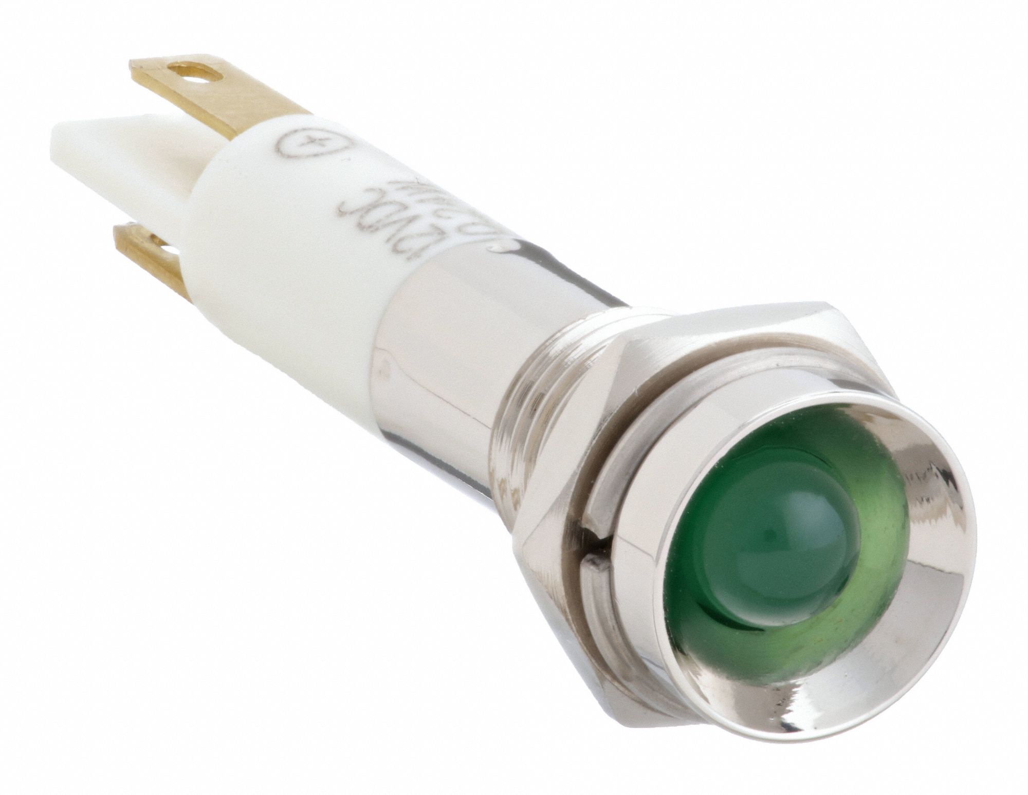 Protruding Panel Light: 5/16 in Panel Mounting Hole Dia, LED, Green, Protruding Head