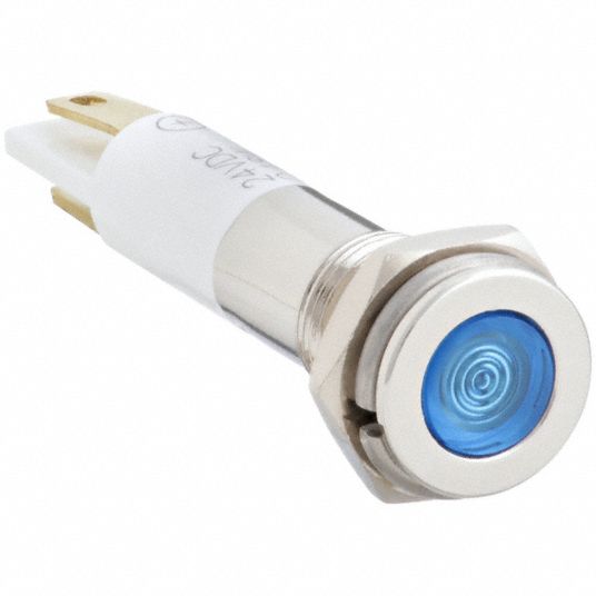 Blue, Male .110 Connector, Flat Indicator Light - 24M068|24M068 - Grainger