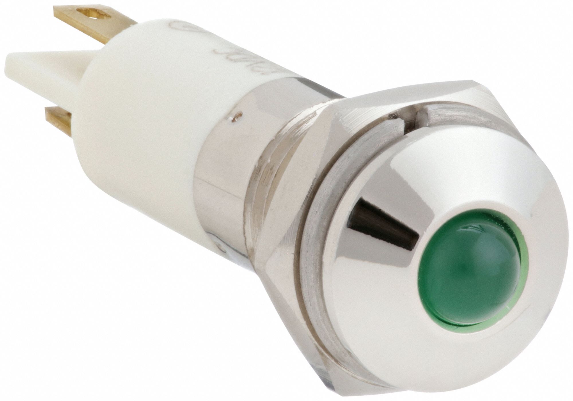 Raised Panel Light: 10 mm Panel Mounting Hole Dia, LED, Green, Raised Head, M10