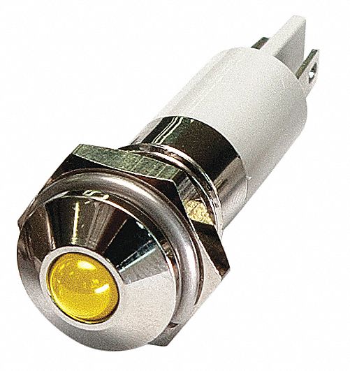 GRAINGER APPROVED Round Indicator Light, LED Lamp Type, 110V AC Voltage