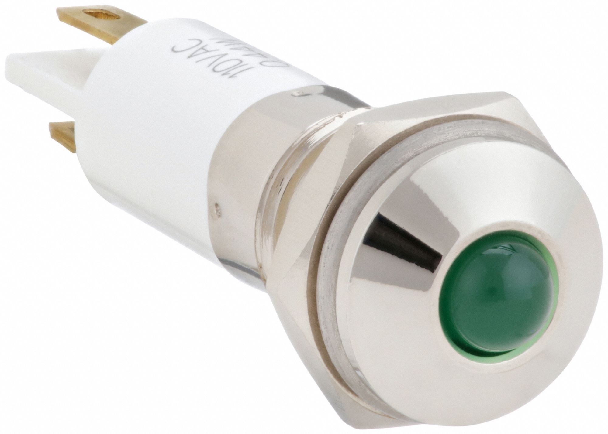 Raised Panel Light: 10 mm Panel Mounting Hole Dia, LED, Green, Raised Head, M10