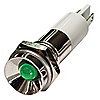 Luz Indicadora Sobresaliente, Tipo LED, Voltaje 24VCD, Diámetro del Montaje de 10mm, Color Verde