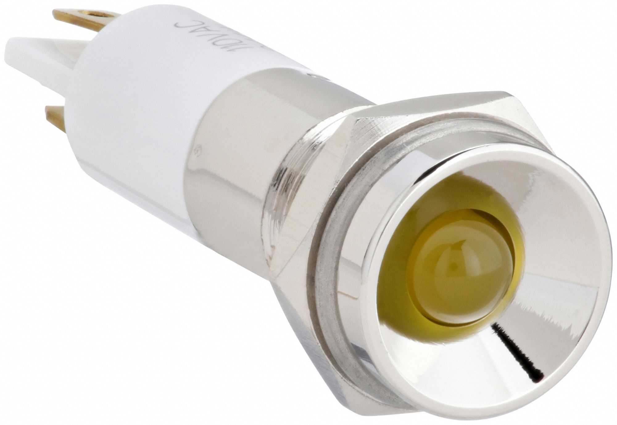 Protruding Panel Light: 10 mm Panel Mounting Hole Dia, LED, Yellow, Protruding Head