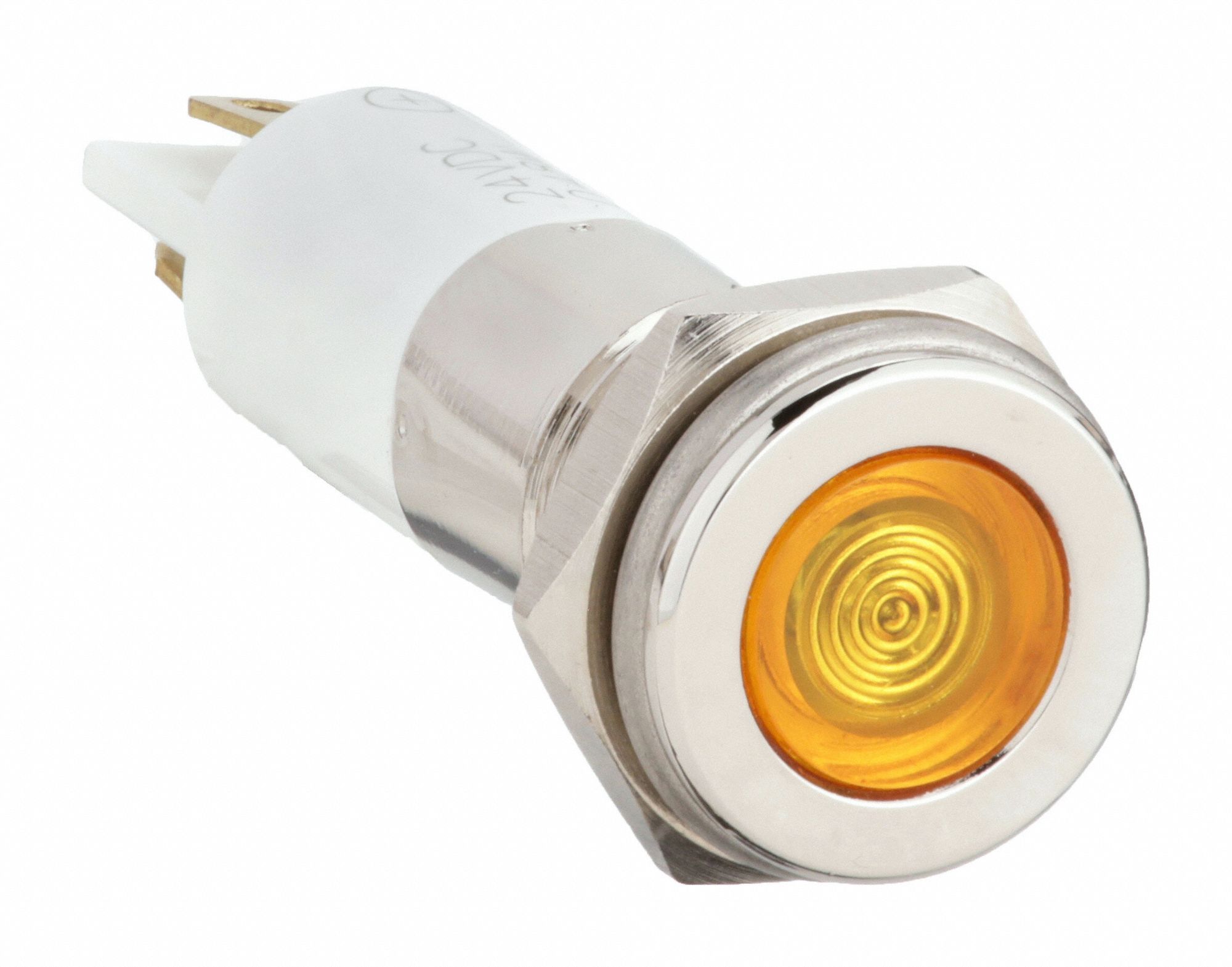 Flush Panel Light: 10 mm Panel Mounting Hole Dia, LED, Yellow, Flush Head, H10