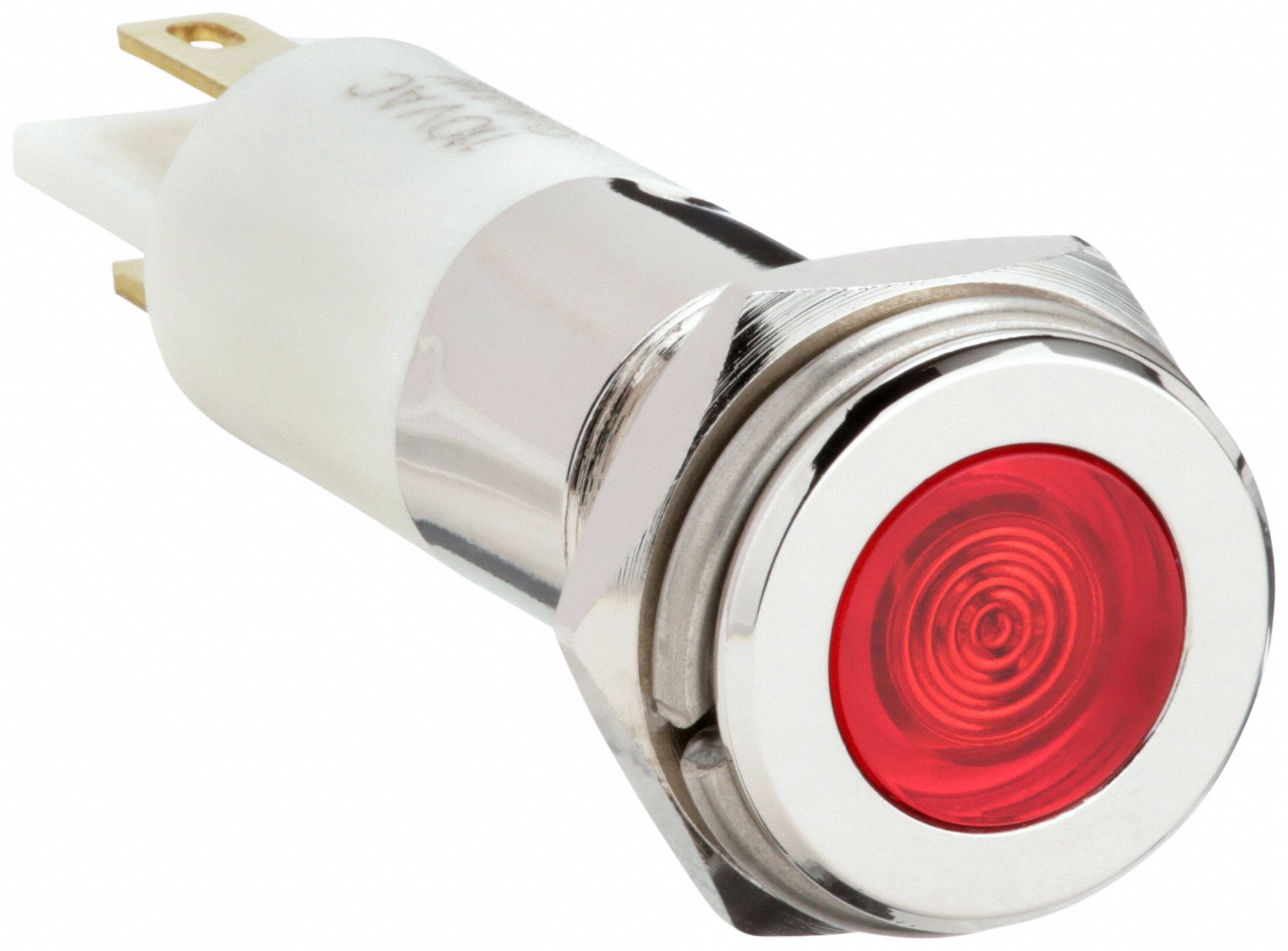 Flush Panel Light: 10 mm Panel Mounting Hole Dia, LED, Red, Flush Head, H10