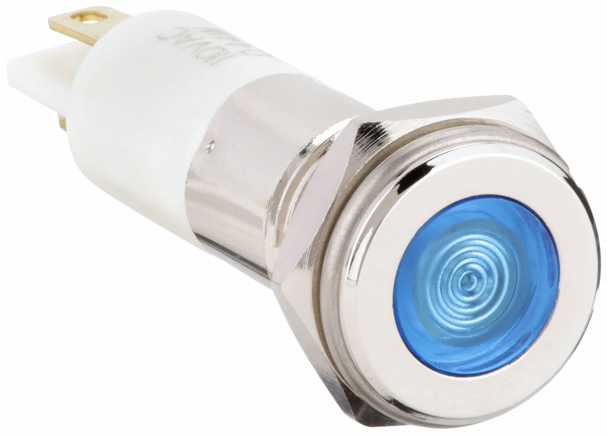 Flush Panel Light: 10 mm Panel Mounting Hole Dia, LED, Blue, Flush Head, H10