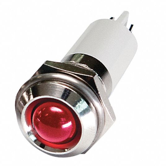 GRAINGER APPROVED Round Indicator Light, LED Lamp Type, 24V DC Voltage