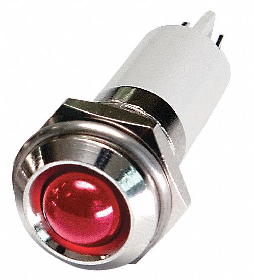 GRAINGER APPROVED Round Indicator Light, LED Lamp Type, 110V AC Voltage