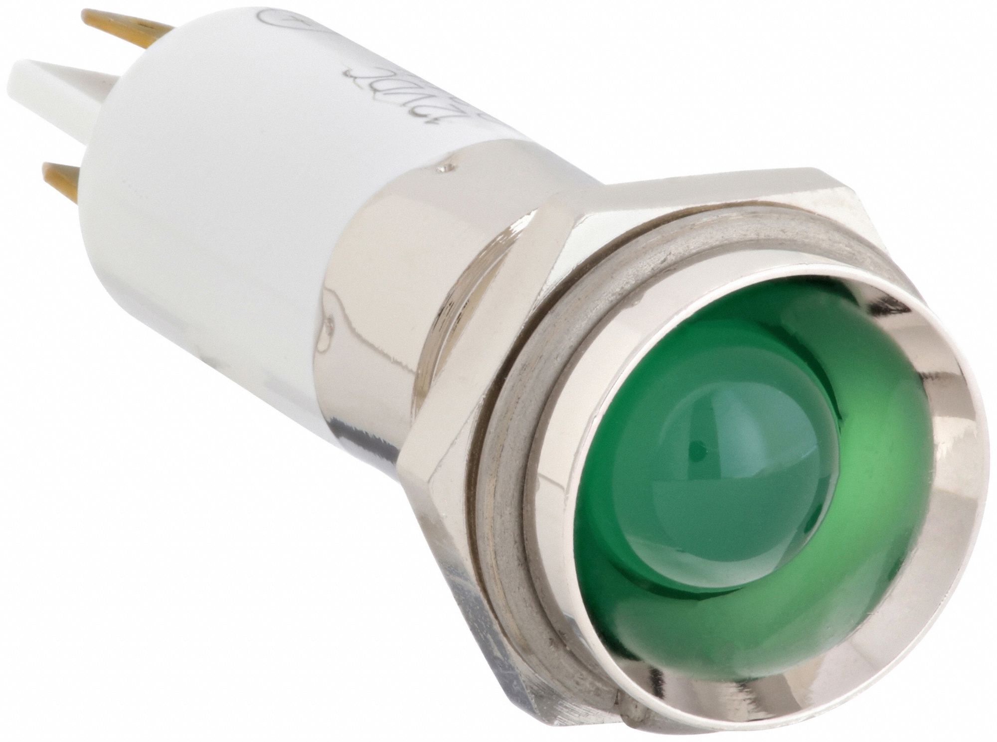 Protruding Panel Light: 12 mm Panel Mounting Hole Dia, LED, Green, Protruding Head