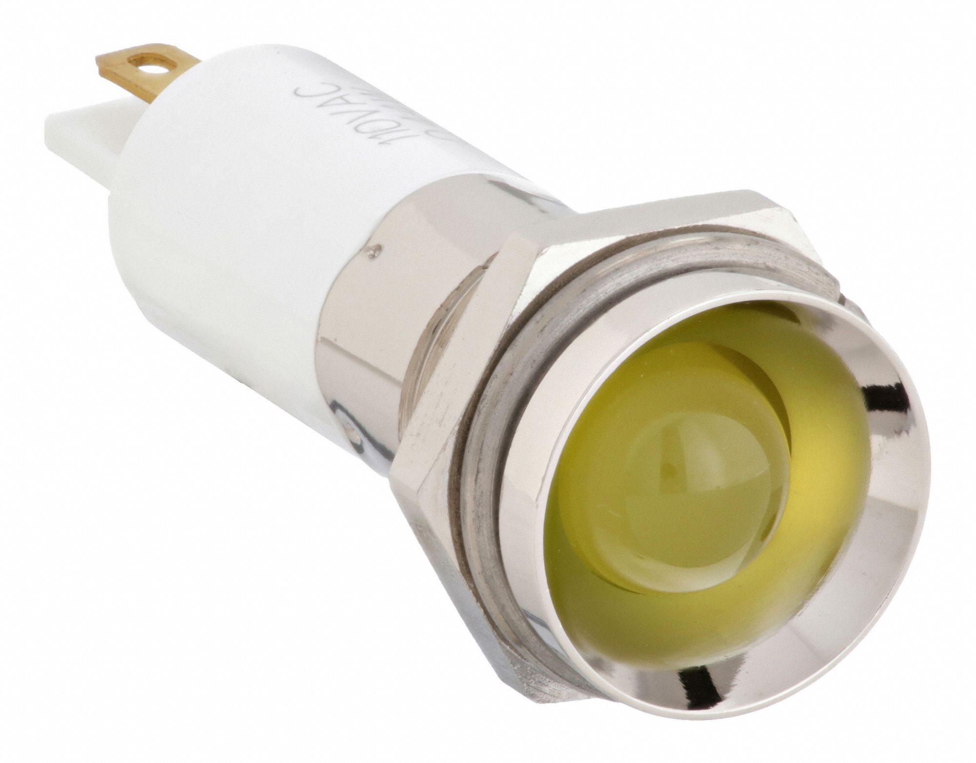 Protruding Panel Light: 12 mm Panel Mounting Hole Dia, LED, Yellow, Protruding Head