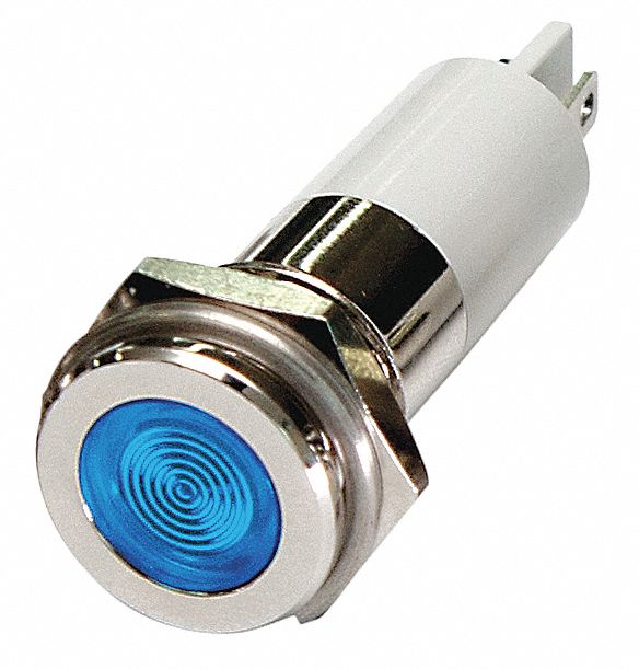24M130 - Flat Indicator Light Blue 12VDC