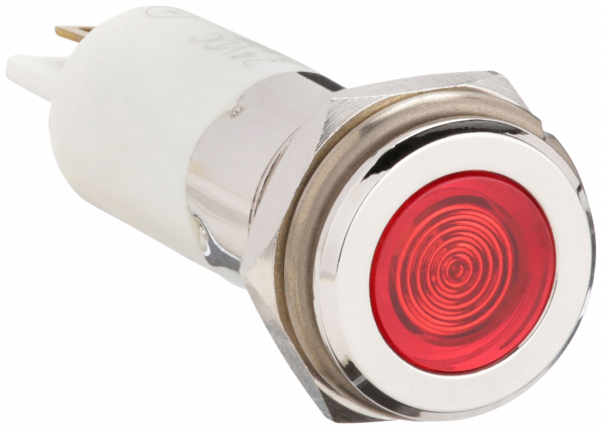 Flush Panel Light: 12 mm Panel Mounting Hole Dia, LED, Red, Flush Head, H12