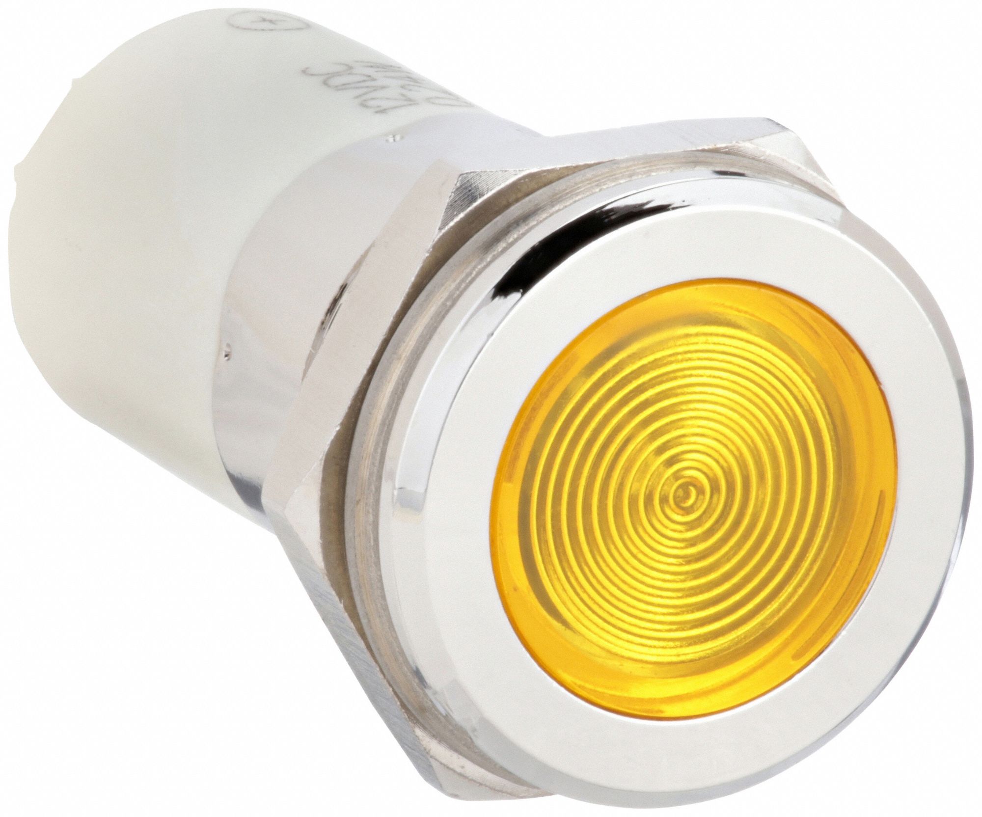 Flush Panel Light: 16 mm Panel Mounting Hole Dia, LED, Yellow, Flush Head, H16