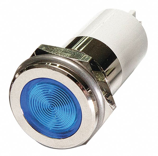 24M166 - Flat Indicator Light Blue 12VDC