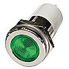 Luz Indicadora Plana, Tipo LED, Voltaje 24VCD, Diámetro de Montaje de 16mm, Color Verde