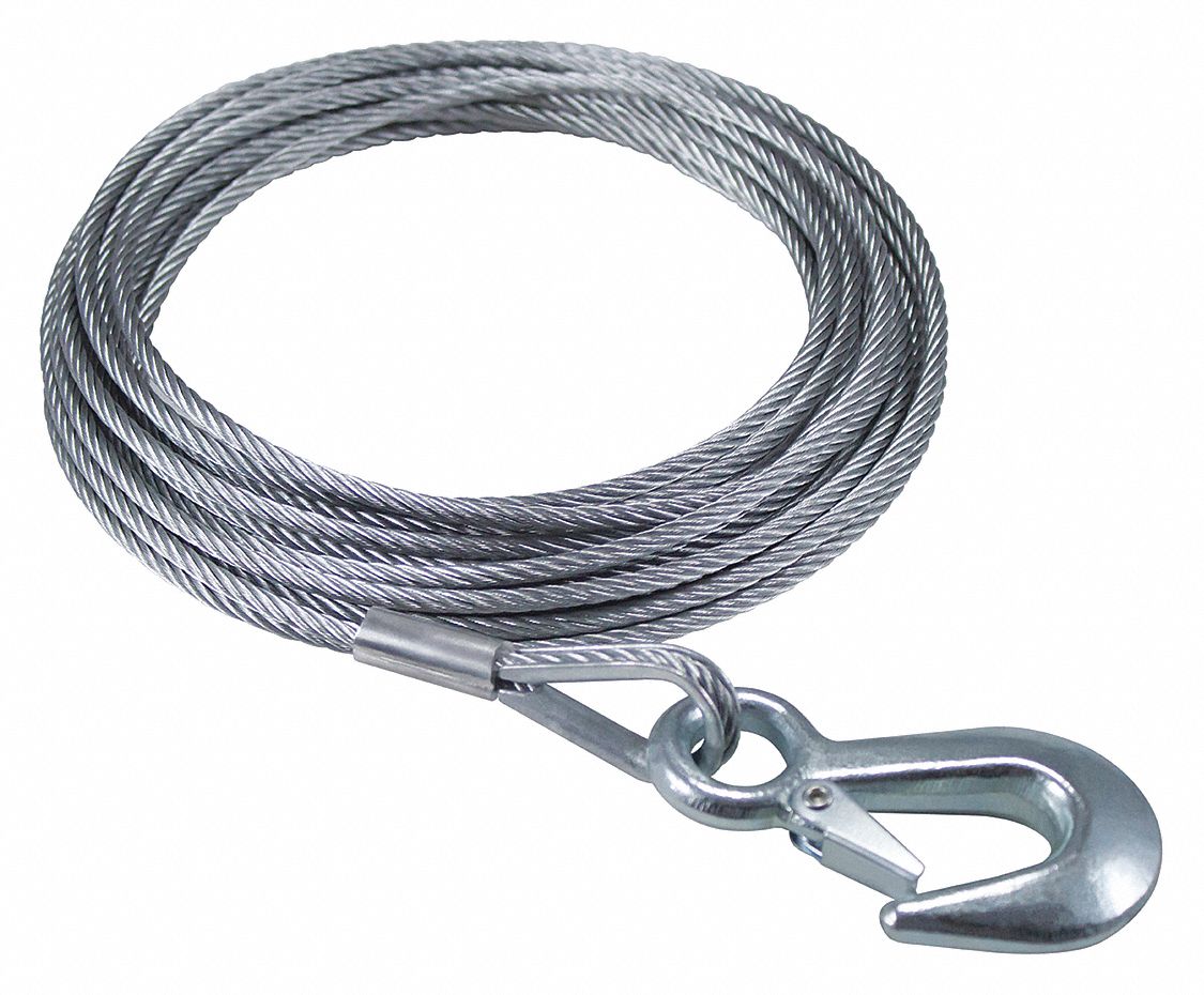 DUTTONLAINSON, Cable, 25 ft Line Lg, Winch Cable w/Hook 24MC606210