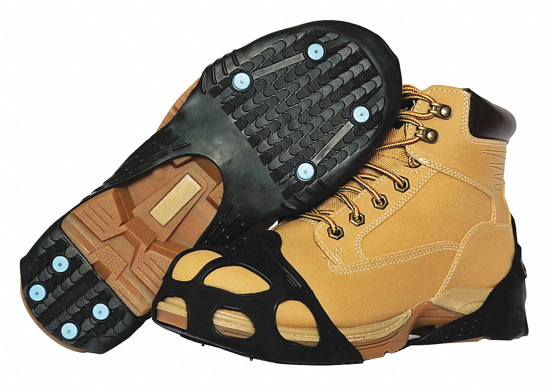 Traction Device: Heel Footwear Coverage, Rubber, Stud, 8-1/4 in L x 2-1/4 in W x 9-3/4 in H, 1 PR