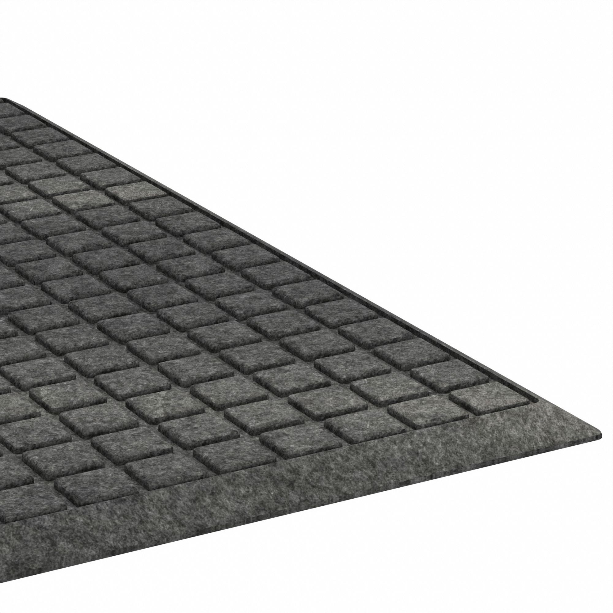 ENTRANCE MAT, WAFFLE, INDOOR, HEAVY, 3 X 5 FT, ⅜ IN THICK, PP/RUBBER, GREY