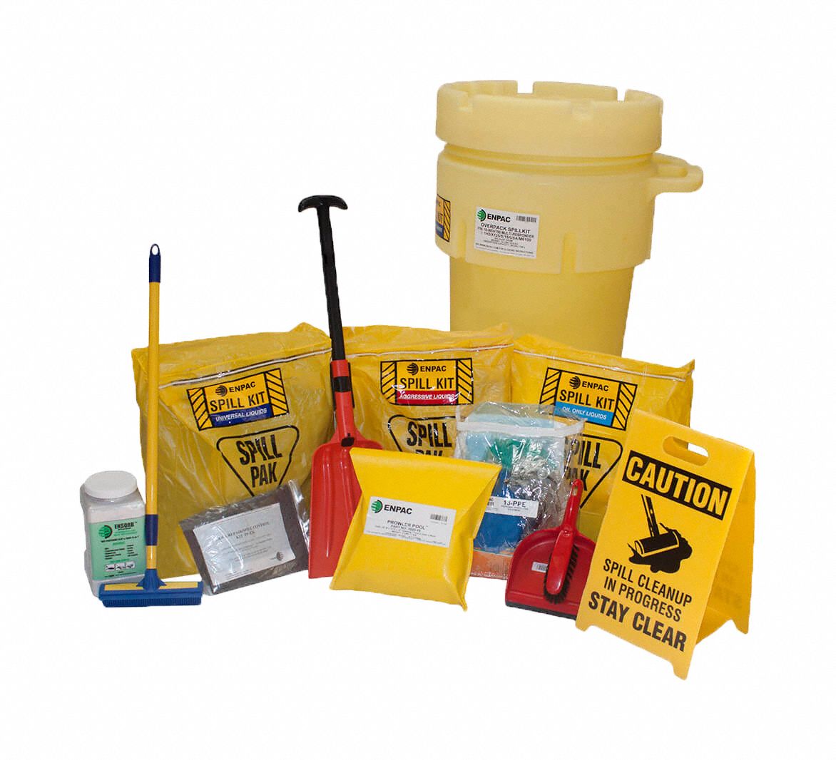 ENPAC, 39 gal Volume Absorbed Per Kit, PPE Spill Pak, Spill Kit ...