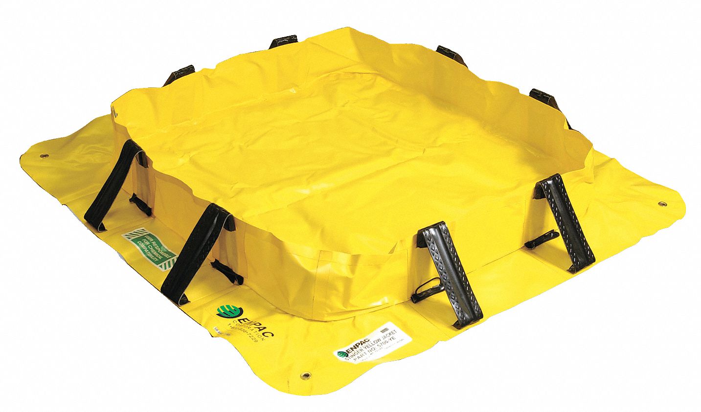 SNAP WALL CONTAINMENT BERM, 6 X 6 FT, 180 GALLON CAPACITY, PVC, BLACK/YELLOW