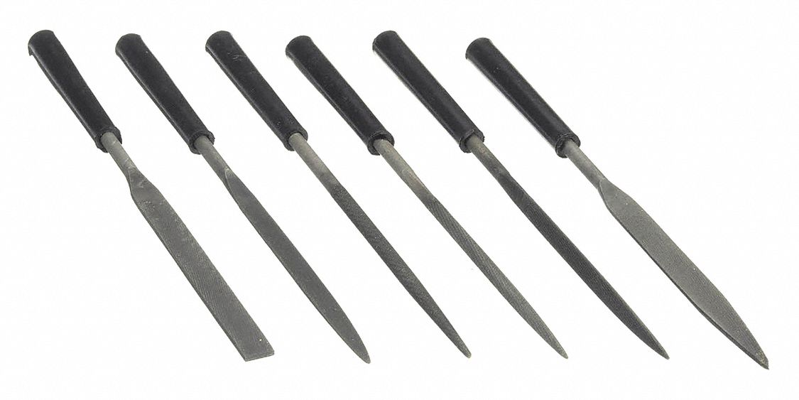 6 Pieces, Bastard Cut, Hobby File Set - 24N383|22-316 - Grainger