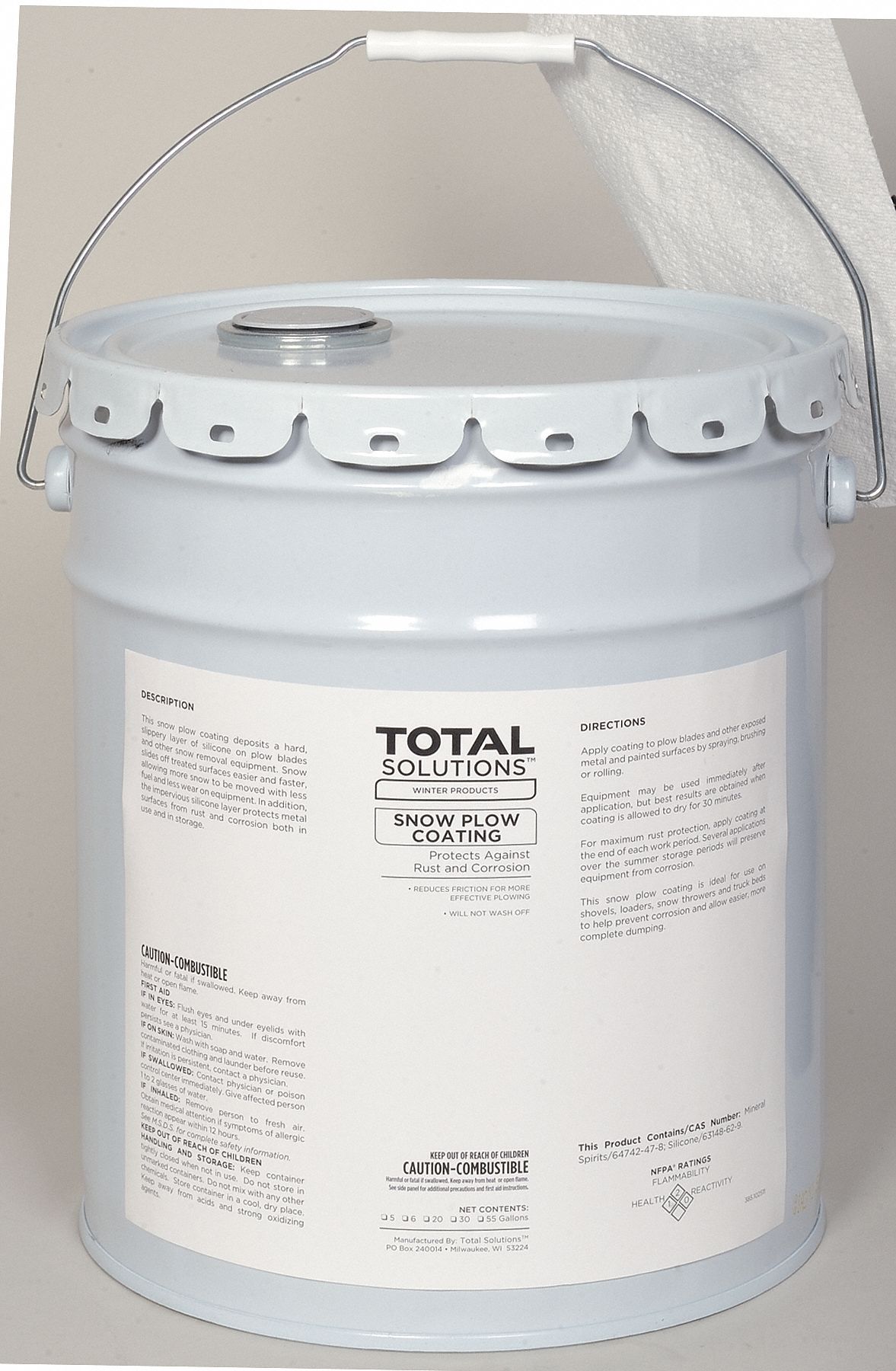 TOTAL SOLUTIONS Snow Plow Coating, 5 gal, Clear 24N413385 5GAL