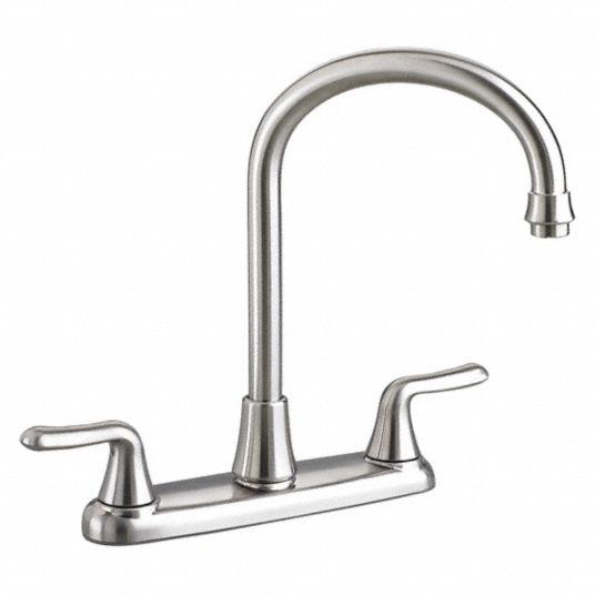 AMERICAN STANDARD Chrome, Gooseneck, Kitchen Sink Faucet, Manual Faucet