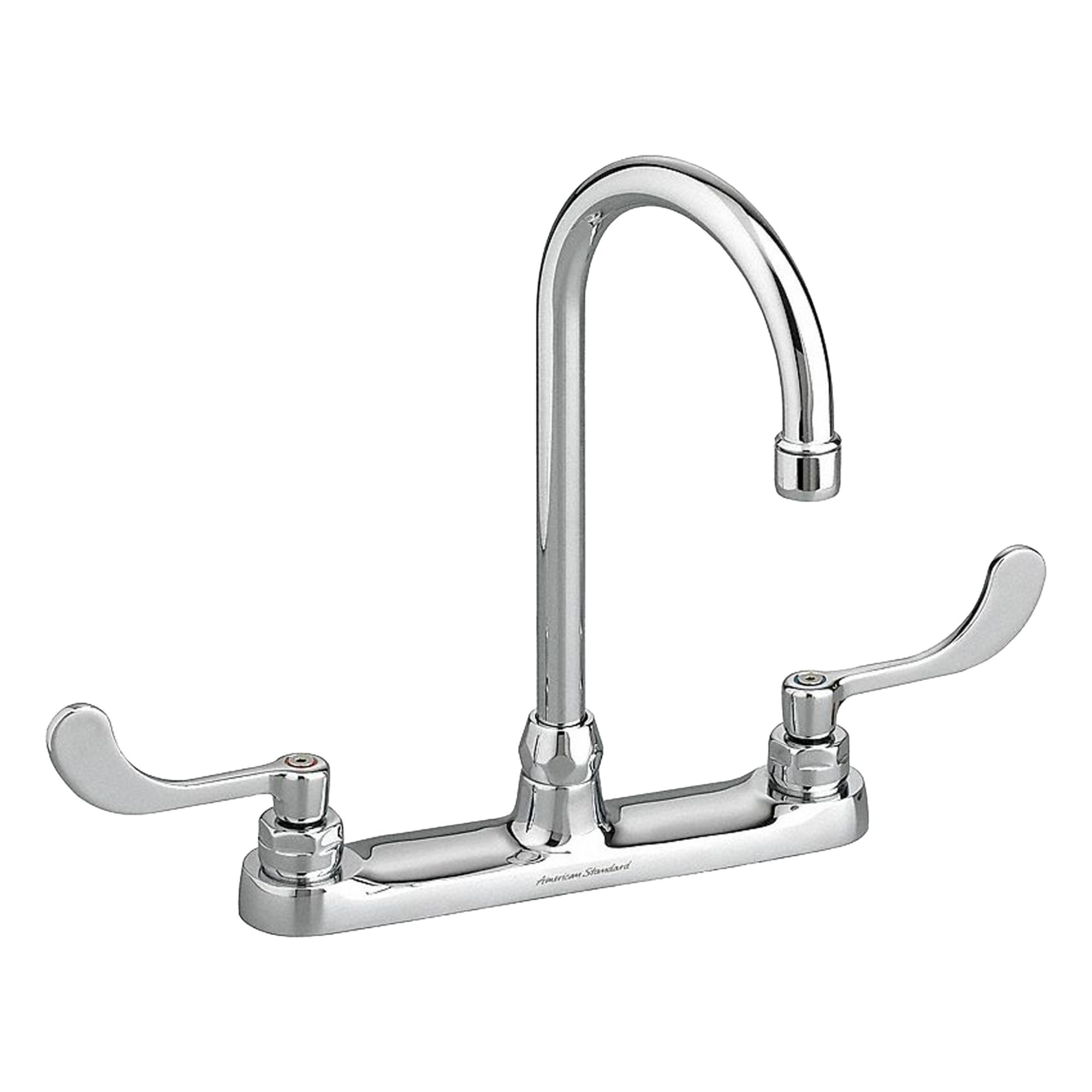 Straight Kitchen Faucet: Monterrey, Cast Brass, Widespread, Deck, 3 Mounting Holes