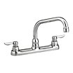 Straight-Spout Dual-Lever-Handle Three-Hole Widespread Deck-Mount Kitchen Sink Faucets image