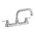 Straight-Spout Dual-Lever-Handle Three-Hole Widespread Deck-Mount Kitchen Sink Faucets