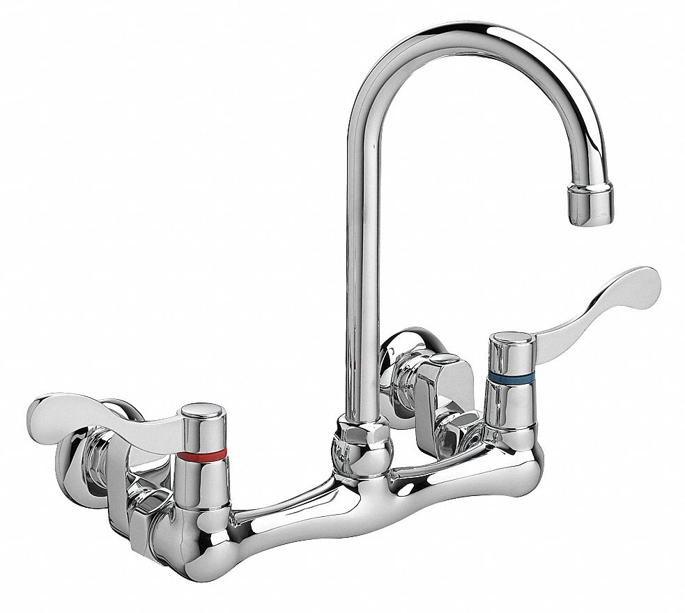 AMERICAN STANDARD Chrome, Gooseneck, Kitchen Sink Faucet, Manual Faucet