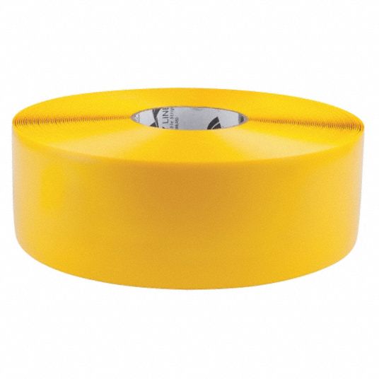 PRO-SAFE Floor & Aisle Marking Tape: 4 Wide, 100' Long, 50 Mil Thick, Polyvinylchloride MPN:PRO-4RY