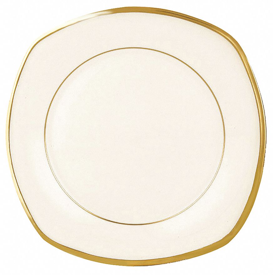 24T547 - Accent Plate 8 In Ivory/Gold PK12