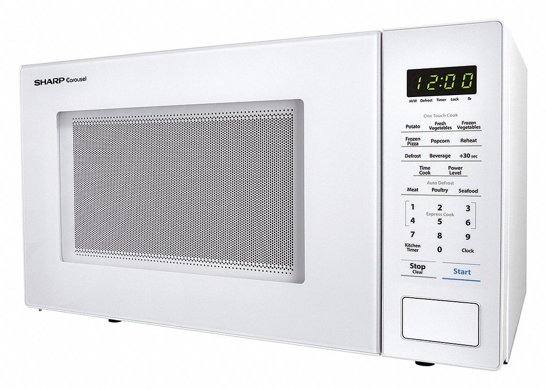 SHARP Horno Microondas de Consumo, Blanco, 1.1 cu ft, 120V @ 60 Hz - Hornos  de Microondas - 24T745