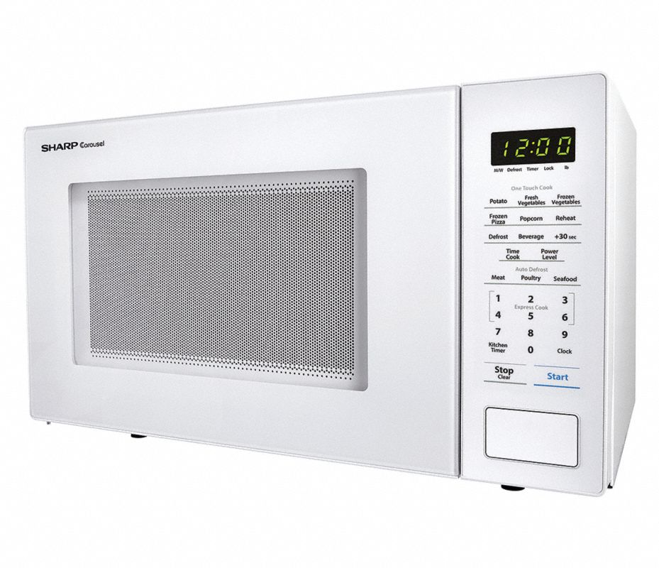 SHARP Horno Microondas de Consumo, Blanco, 1.1 cu ft, 120V 60 Hz