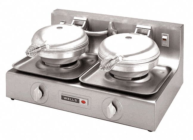 Waffle Baker: 7 in Cooking Surface Wd, 15 A Current