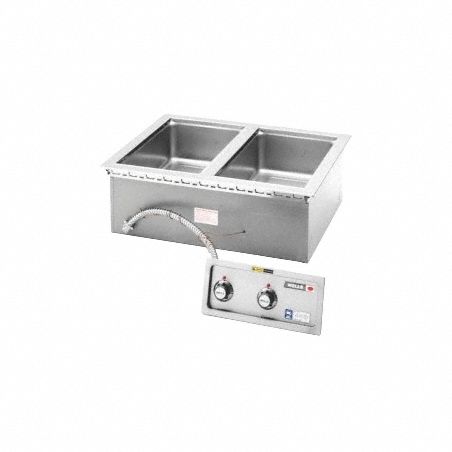 Built-in Food Warmer: 2 Pans, 9 3/4 in Overall Ht, 29 1/2 in Overall Wd, 23 5/8 in Overall Dp