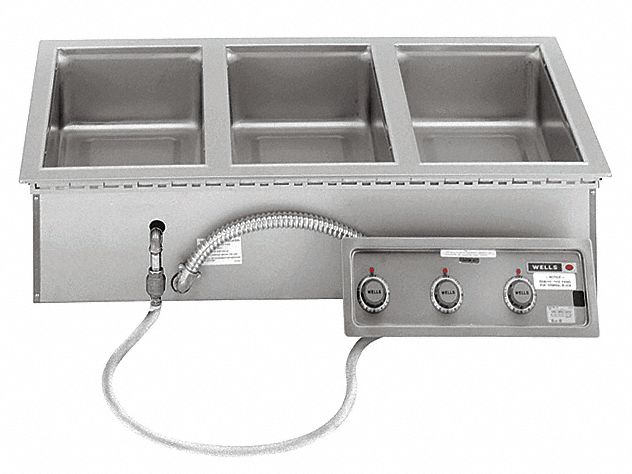 Built-in Food Warmer: 3 Pans, 9 3/4 in Overall Ht, 43 1/2 in Overall Wd, 23 5/8 in Overall Dp