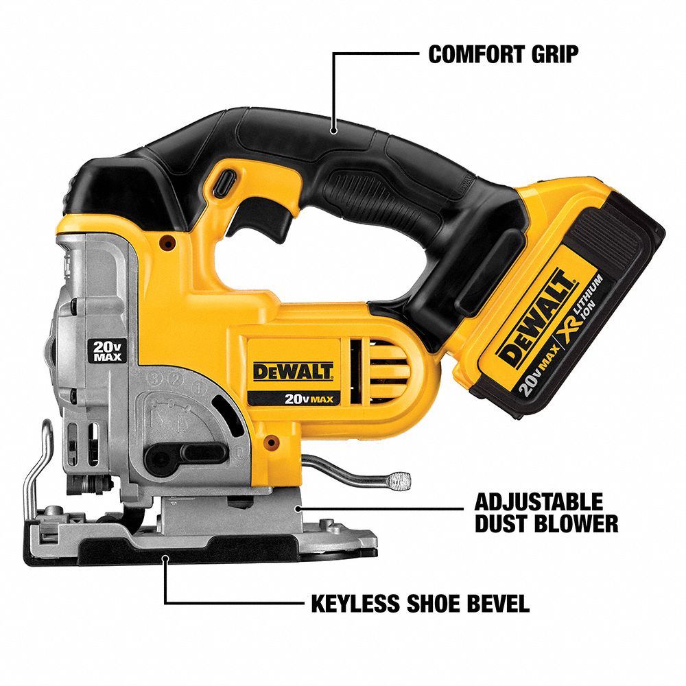 DEWALT Jig Saw Top Handle, TShank, Orbital, (1) Bare Tool, 20V DC
