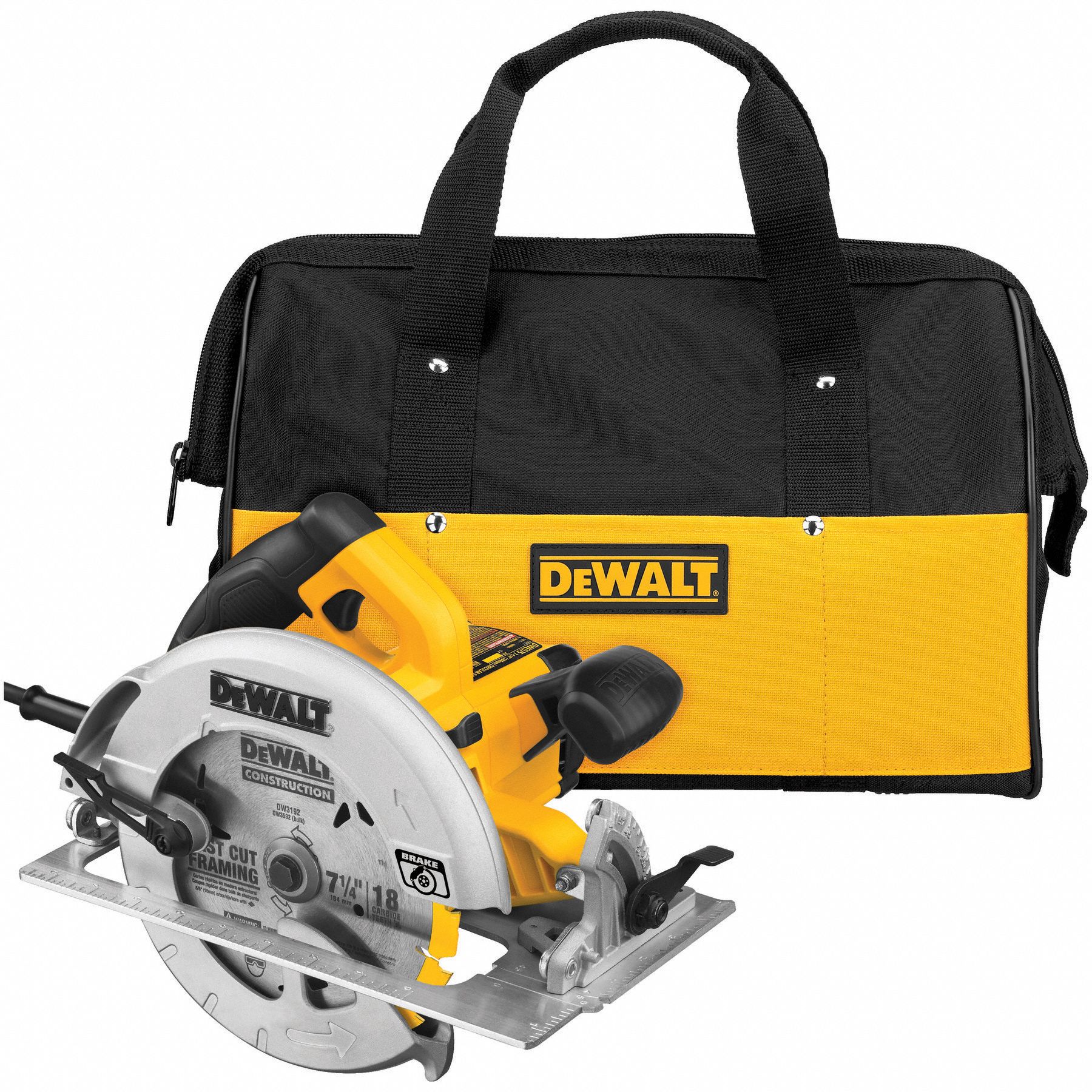 DEWALT Circular Saw 7 1/4 in Blade Dia., 15 A Current, Right, 2 in Max