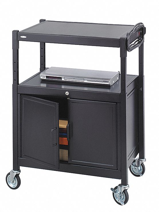 24T897 - AV Cart w/Cabinet Steel Black