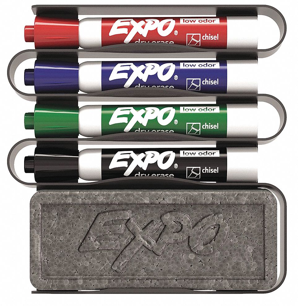 EXPO Dry Erase Marker Set, Chisel, Marker Cap Capped, Barrel Type ...