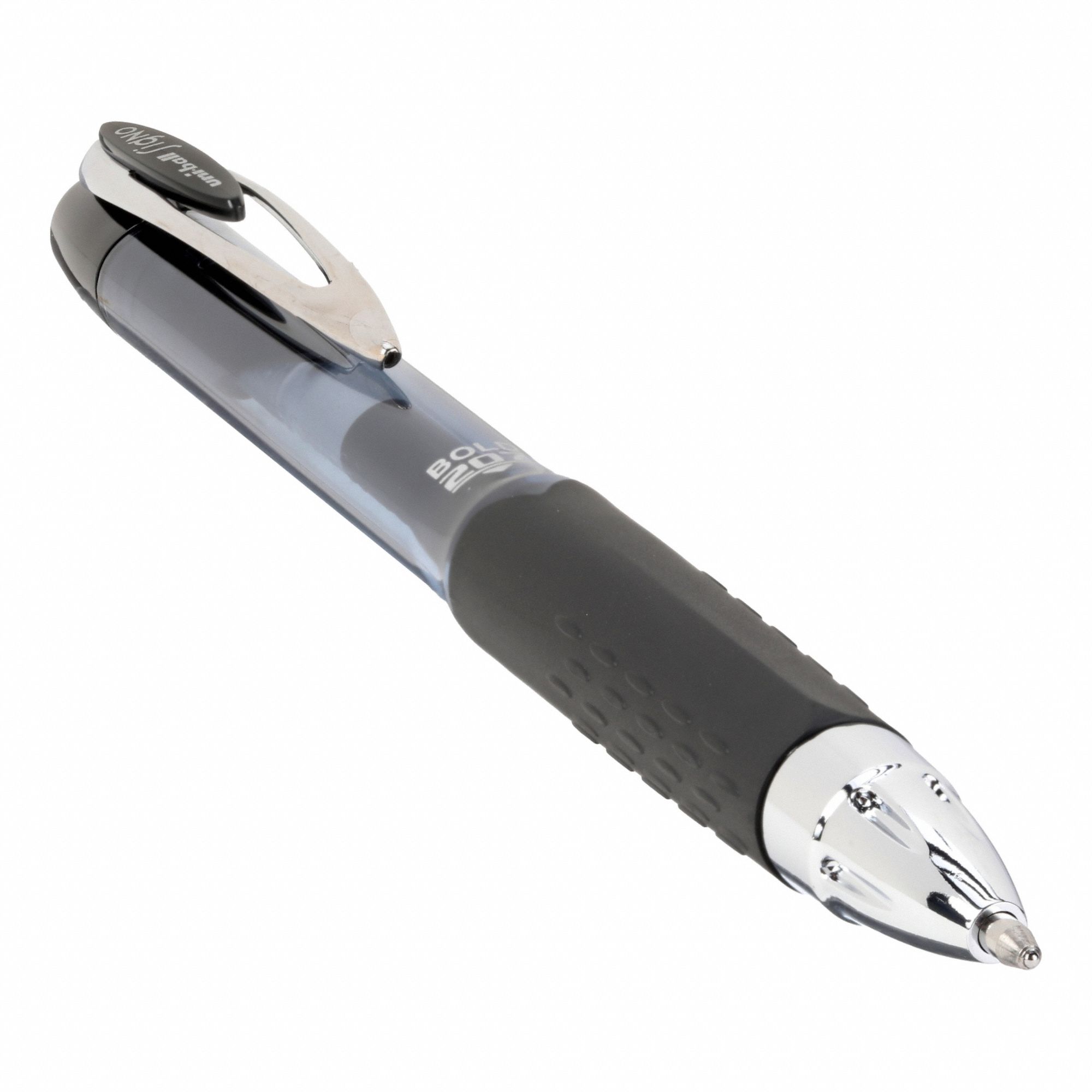 Pen: uniball™ 207, Black, 1 mm, Retractable, Clear, Plastic, Cushion Included, Bold, 12 PK