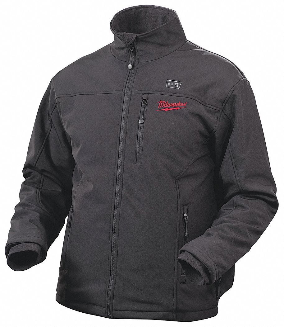 MILWAUKEE Men's Black M12® Heated Jacket Bare, Size: XL, Battery ...