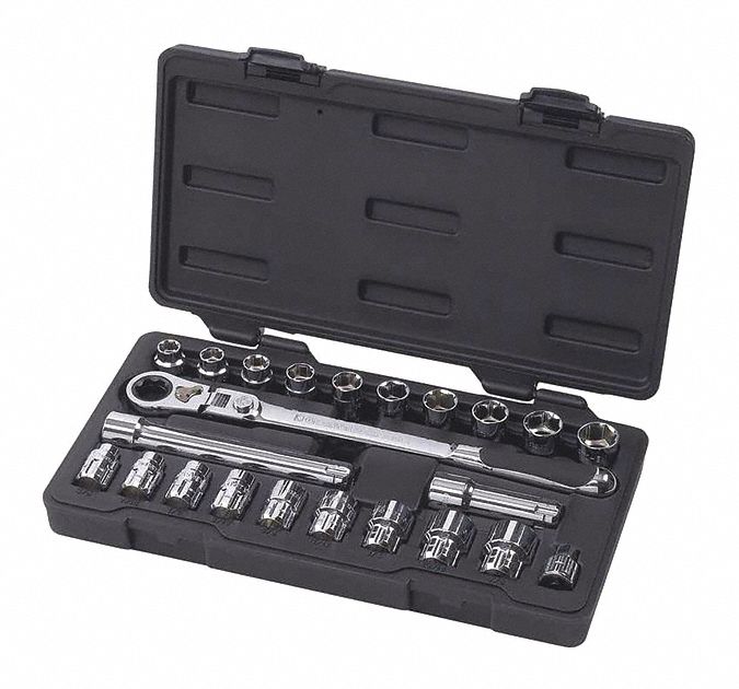 24U634 - 23 Pc Sae/Metric Xl Ratchet Set